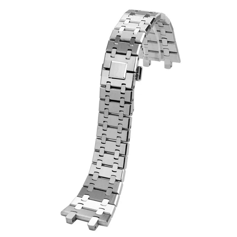 316L Steel Watch Strap for AP Royal Oak 15400 26331 15500 26mm 28mm Silver Band