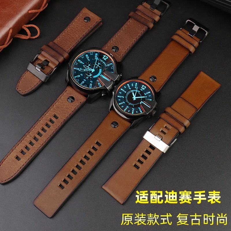 Genuine Leather Watch Strap Fit For Diesel DZ7413 DZ4318 DZ4343 DZ4323 DZ4476