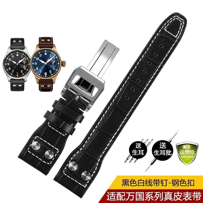 Genuine Leather Watch Band Fit For IWC PILOT Mark 21mm 22mm Strap Accessories