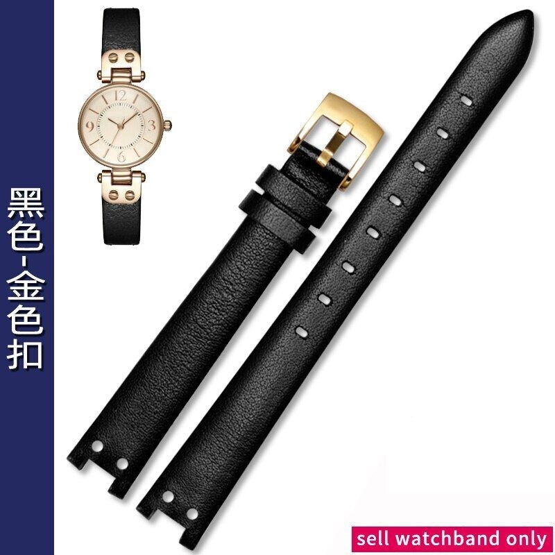 Genuine Leather Watch Straps Fit For Anne Klein Notch AK Simple Elegant Belts