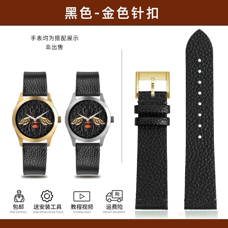 Genuine Leather Watchbands For Gucci YA126497 YA126451 Series Watch Strap 20mm