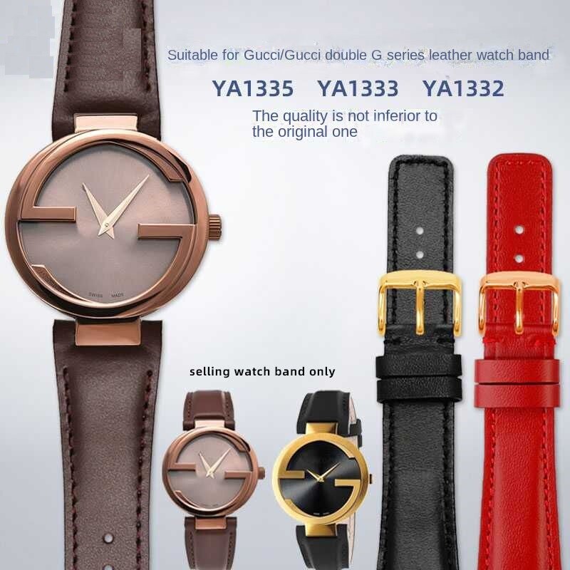 Genuine Leather Watchbands Fit For Gucci YA1332 YA1333 YA1335 Series Watch Strap