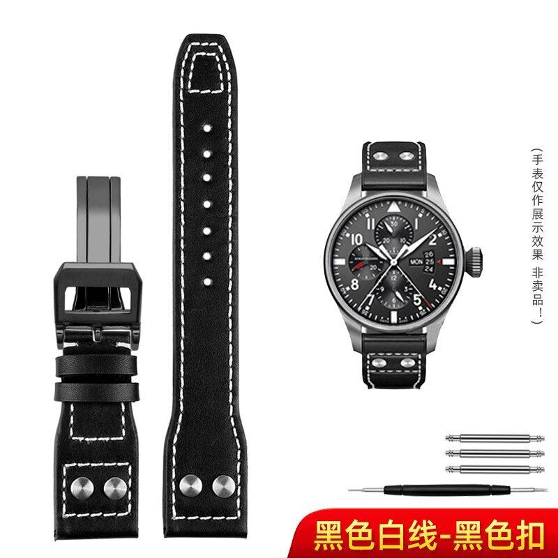 Genuine Leather Watch Band Fit For IWC PILOT Mark 21mm 22mm Strap Accessories