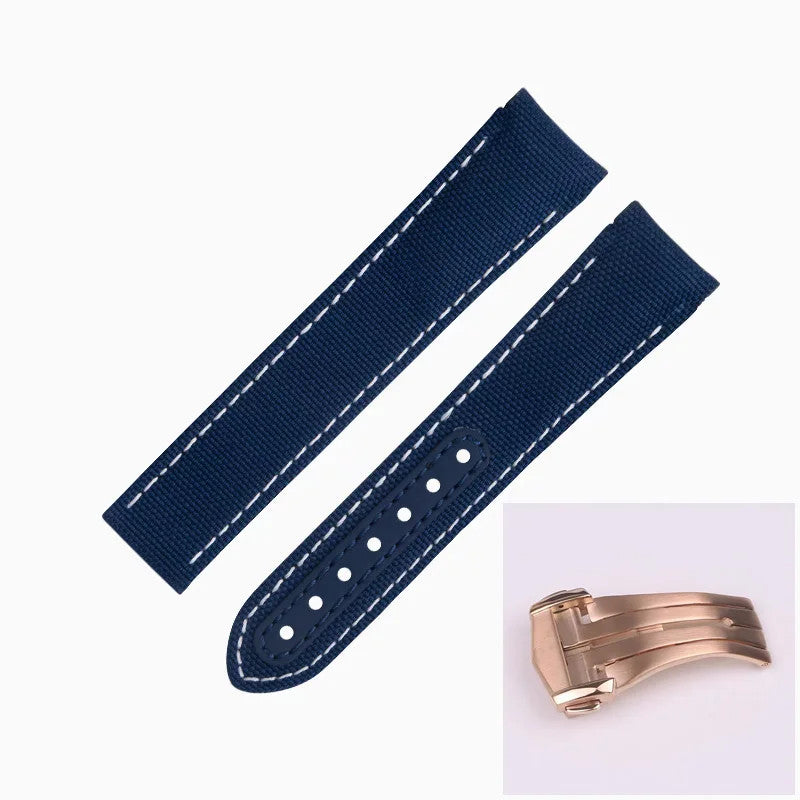 Nylon Leather Watch Strap For Omega Seamaster Planet Ocean 19-22mm Canvas Band