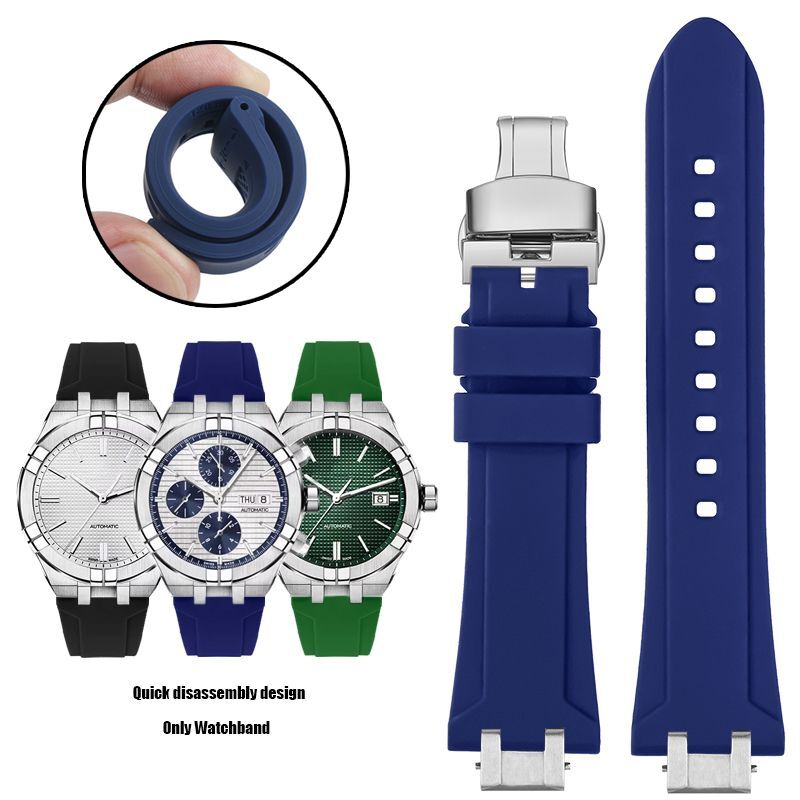 Silicone Watch Strap Fit For Maurice Lacroix Aikon Series AI6008 AI6038 AI6007