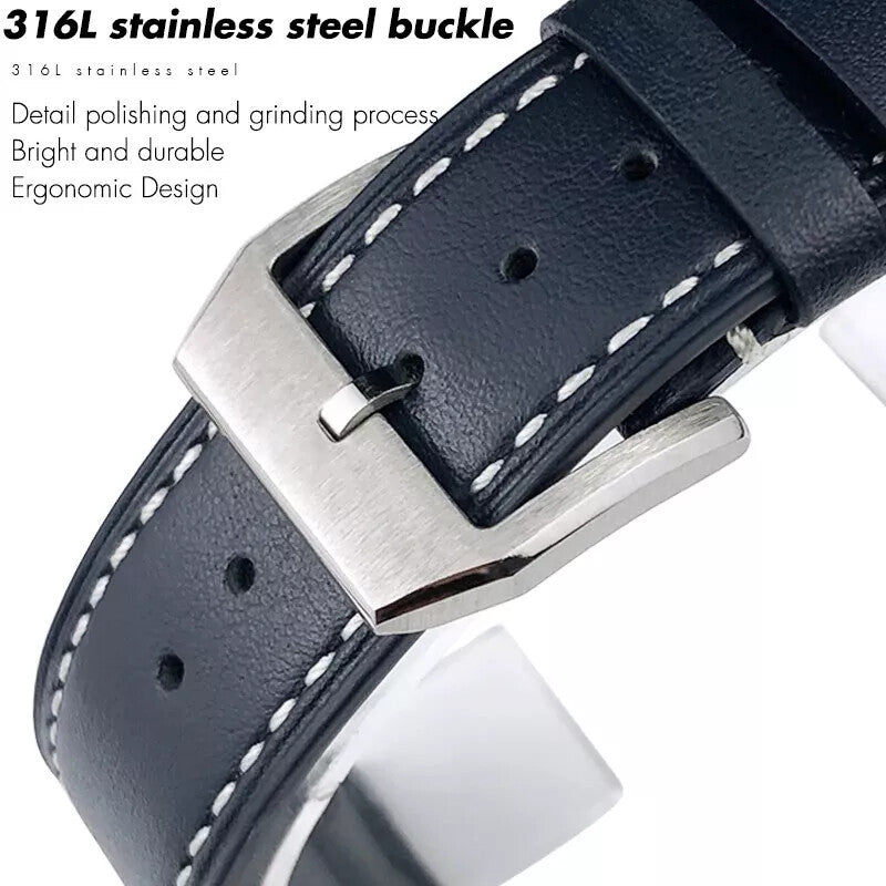 Genuine Leather Watch Strap for IWC Mark Big Pilot Spitfire 20-22mm Cowhide Band