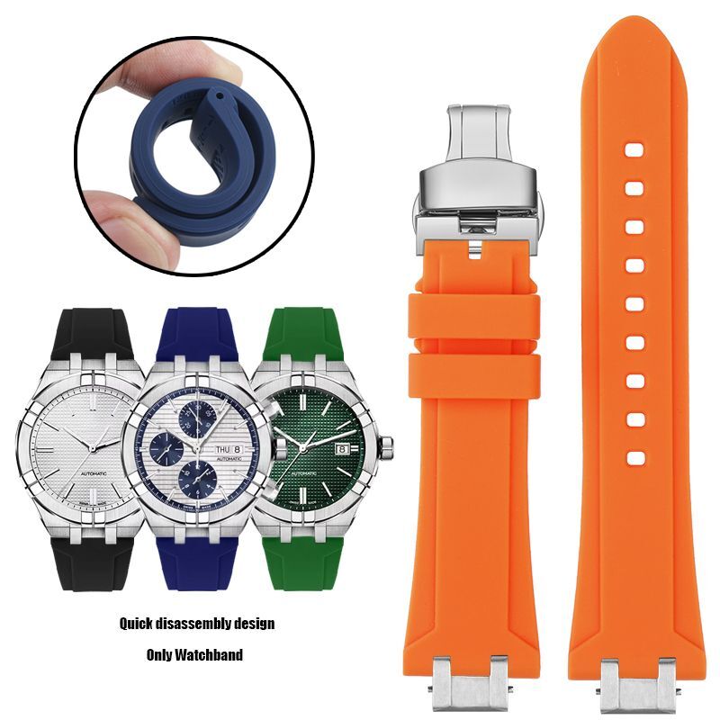 Silicone Watch Strap Fit For Maurice Lacroix Aikon Series AI6008 AI6038 AI6007