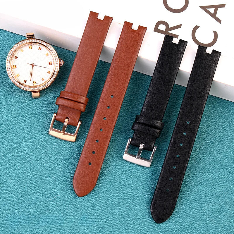 Leather Watchbands For GC Gucci YA1414 YA1415 Elastic Comfortable Concave Strap