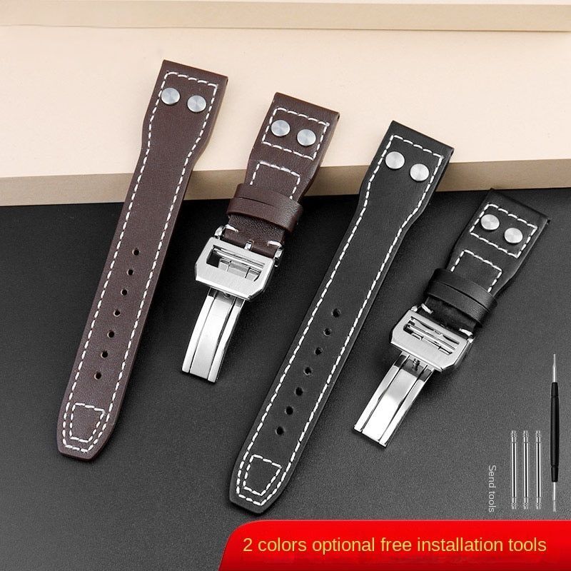 Genuine Leather Watch Band Fit For IWC PILOT Mark 21mm 22mm Strap Accessories
