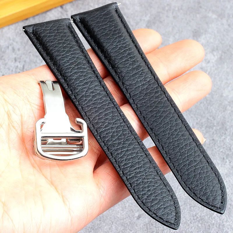 Genuine Leather Watch Strap Fit For Cartier SANTOS Tank Solo 16mm 18mm 20mm 23mm