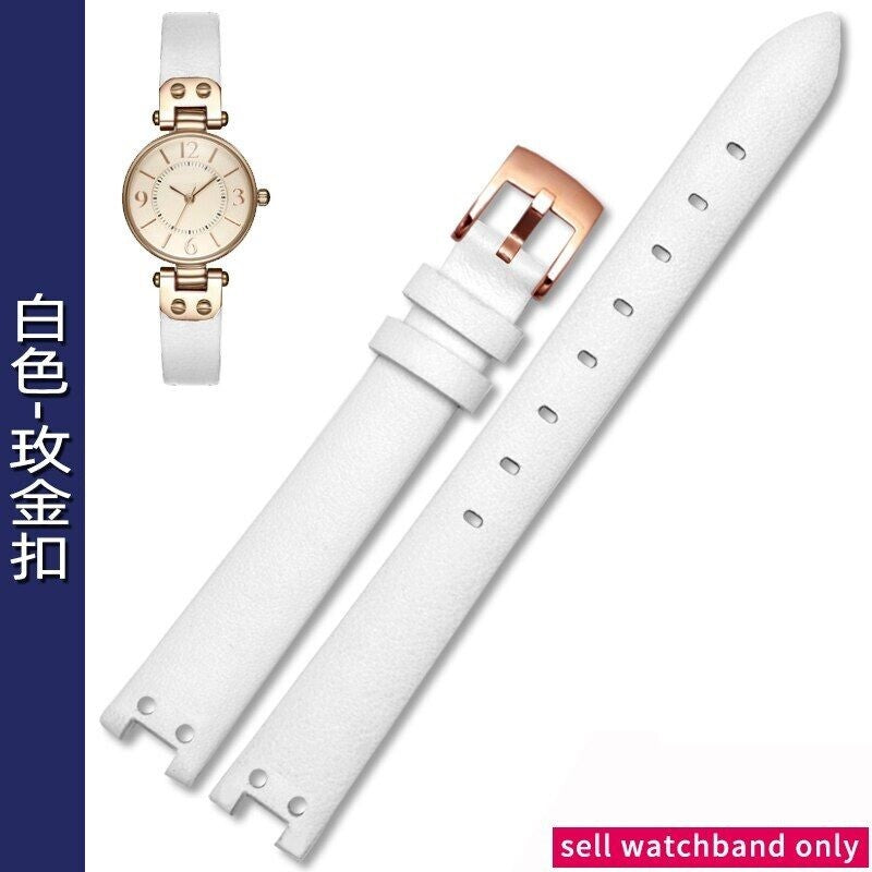Genuine Leather Watch Straps Fit For Anne Klein Notch AK Simple Elegant Belts