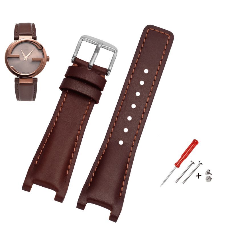 Genuine Leather Watchband Fit For Gucci G-C YA1332 YA1333 YA1335 Series Strap