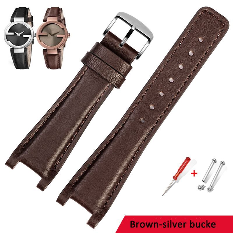Genuine Leather Watch Band Fit For Gucci YA1332 YA1333 YA1335 Series Gucci 22mm