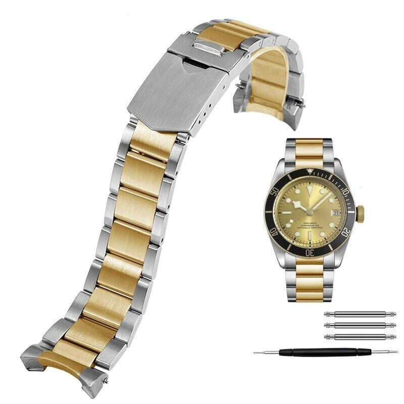 Stainless Steel Watchband Fit For Tudor Black Bay 79230 79730 Watch Strap 22mm