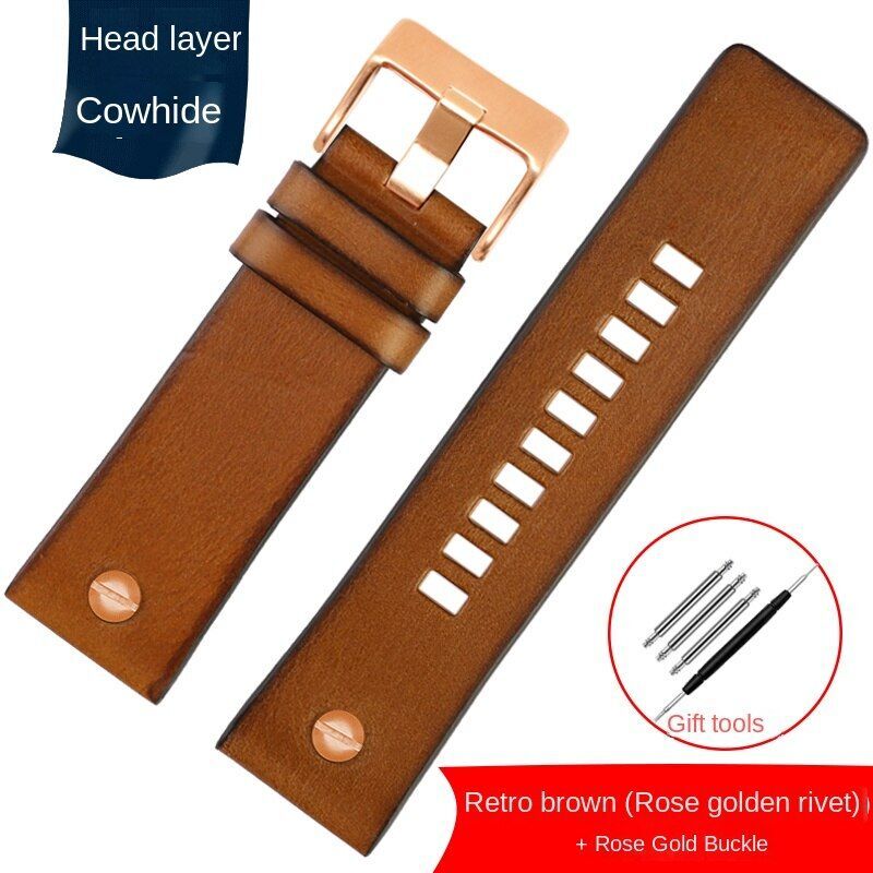 Genuine Leather Watch Strap Fit For Diesel DZ7413 DZ4318 DZ4343 DZ4323 DZ4476