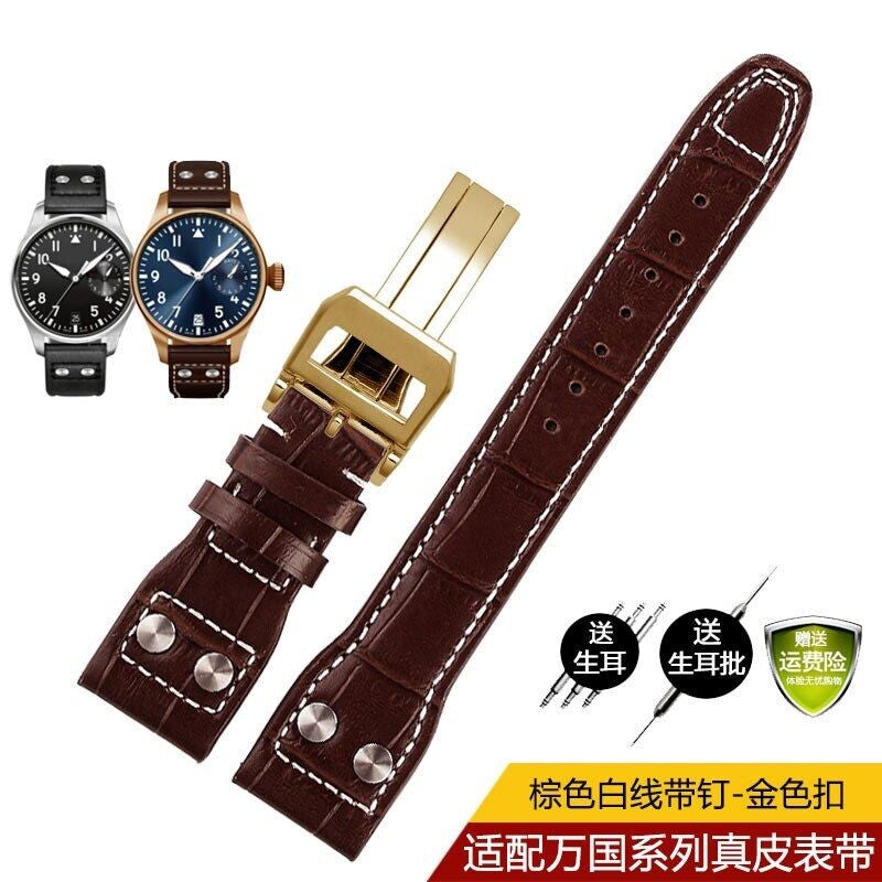 Genuine Leather Watch Band Fit For IWC PILOT Mark 21mm 22mm Strap Accessories