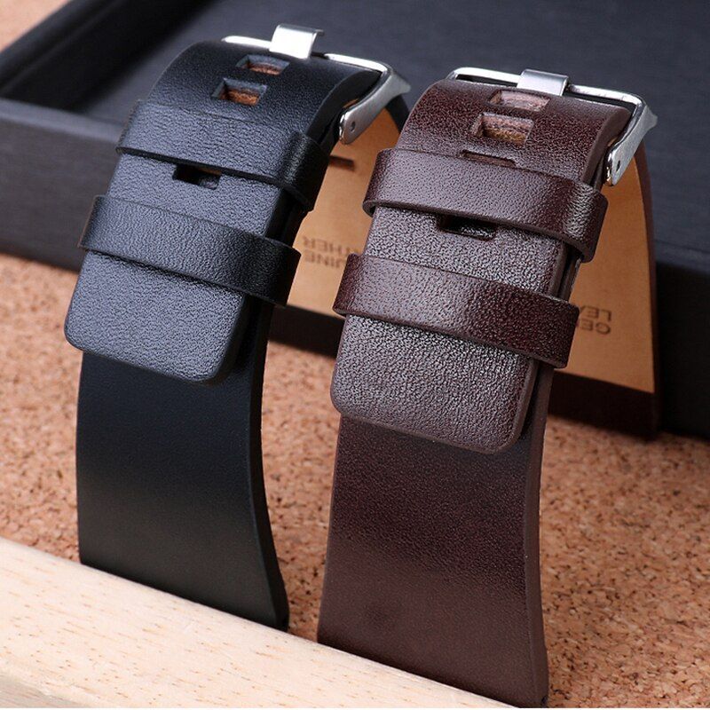 Genuine Leather Watch Strap Fit For Diesel 26MM 28MM 30MM 32MM Wrist Large Band