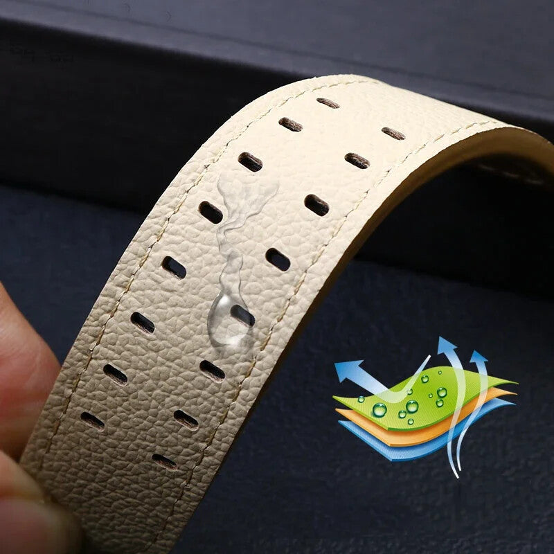 Genuine Leather Watch Strap for Hamilton Khaki H77616533 22mm Military Wristband