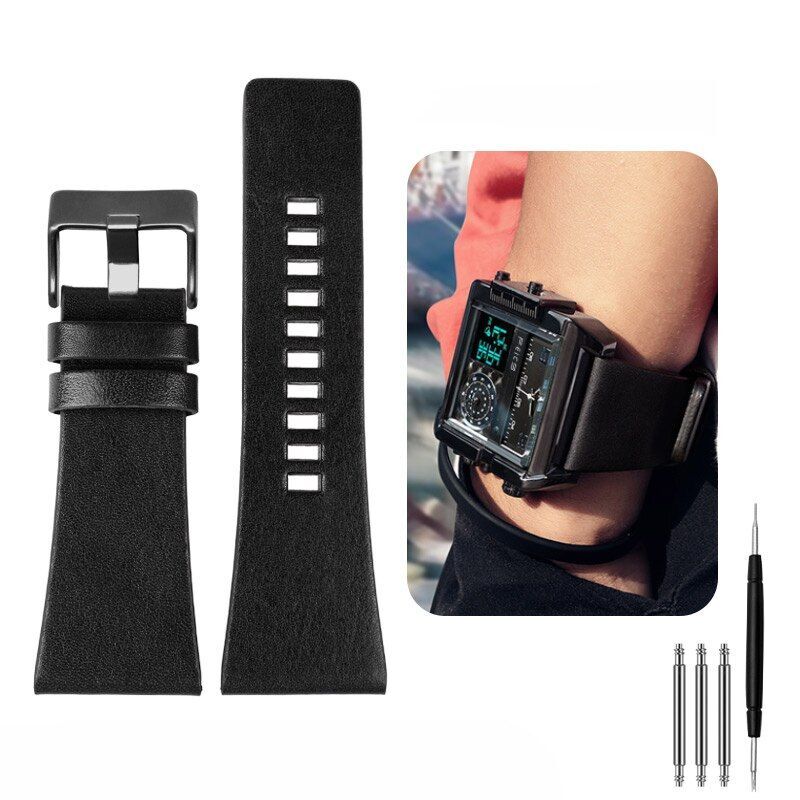 Genuine Leather Watch Strap Fit For Diesel 26MM 28MM 30MM 32MM Wrist Large Band