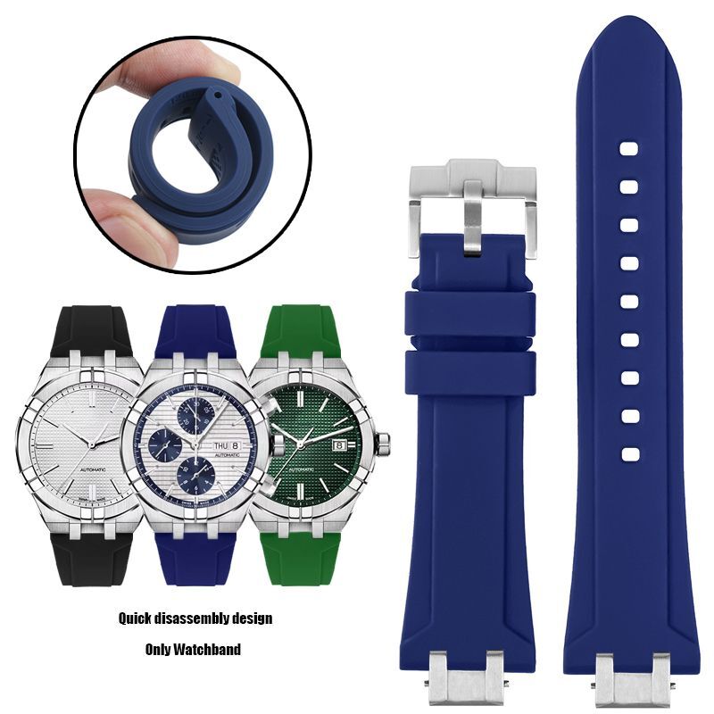 Silicone Watch Strap Fit For Maurice Lacroix Aikon Series AI6008 AI6038 AI6007