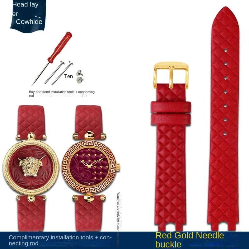 Genuine Leather Watchband Fit For Versace Palazzo Medusa VECQ00218/518/318 Strap