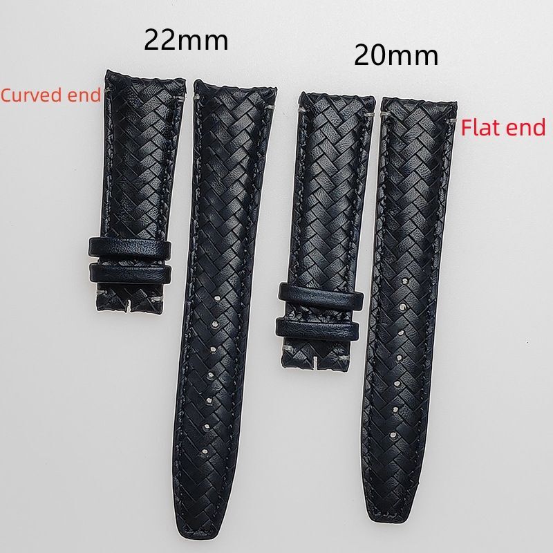 Cowhide Woven Leather Watch Strap Fit For I.W.C Portugieser Pilot's Watchband