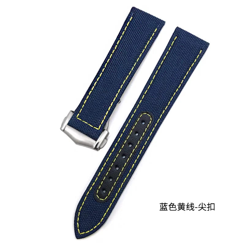 Nylon Leather Watch Strap For Omega Seamaster Planet Ocean 19-22mm Canvas Band