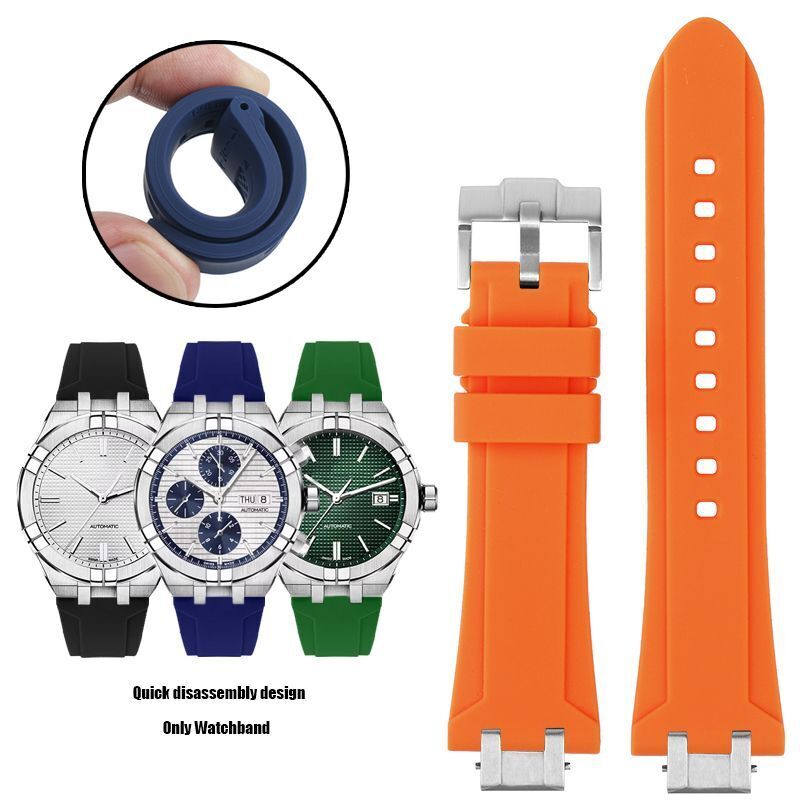 Silicone Watch Strap Fit For Maurice Lacroix Aikon Series AI6008 AI6038 AI6007