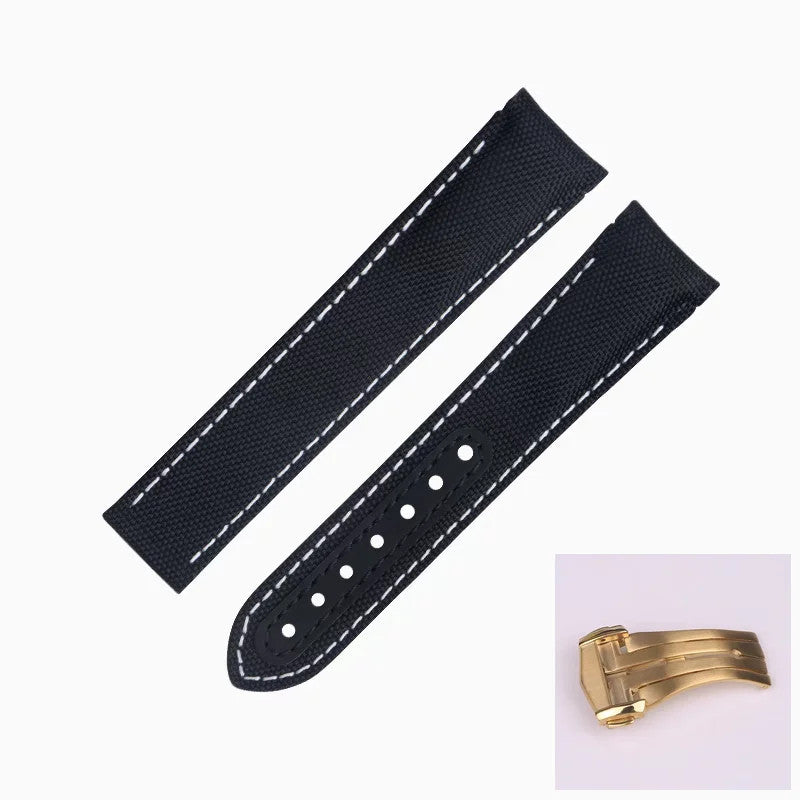 Nylon Leather Watch Strap For Omega Seamaster Planet Ocean 19-22mm Canvas Band