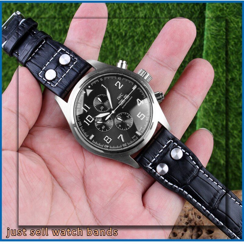 Genuine Leather Watch Band Fit For IWC PILOT Mark 21mm 22mm Strap Accessories