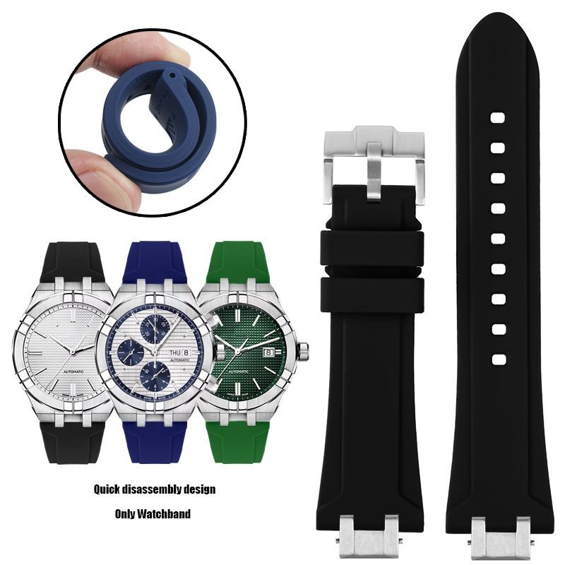 Silicone Watch Strap Fit For Maurice Lacroix Aikon Series AI6008 AI6038 AI6007