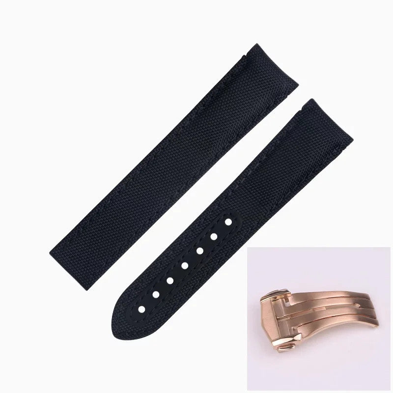 Nylon Leather Watch Strap For Omega Seamaster Planet Ocean 19-22mm Canvas Band