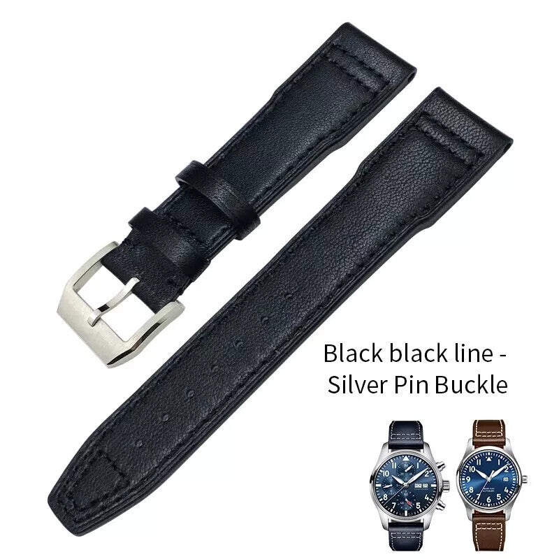 Genuine Leather Watch Strap for IWC Mark Big Pilot Spitfire 20-22mm Cowhide Band
