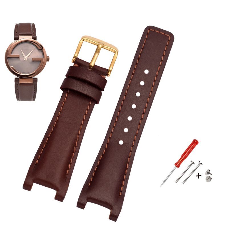 Genuine Leather Watchband Fit For Gucci G-C YA1332 YA1333 YA1335 Series Strap