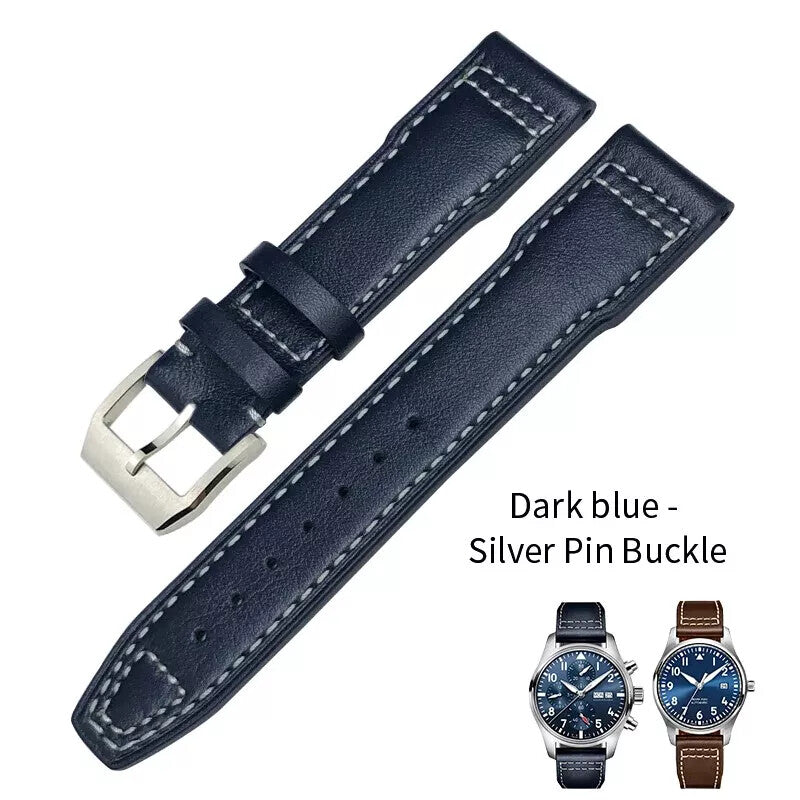 Genuine Leather Watch Strap for IWC Mark Big Pilot Spitfire 20-22mm Cowhide Band