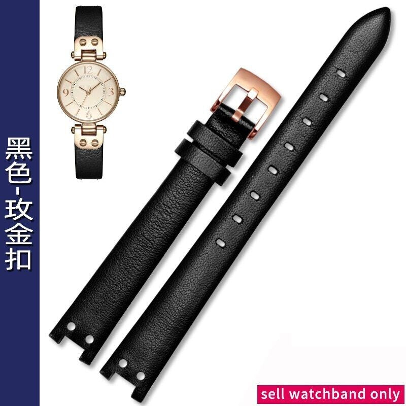 Genuine Leather Watch Straps Fit For Anne Klein Notch AK Simple Elegant Belts