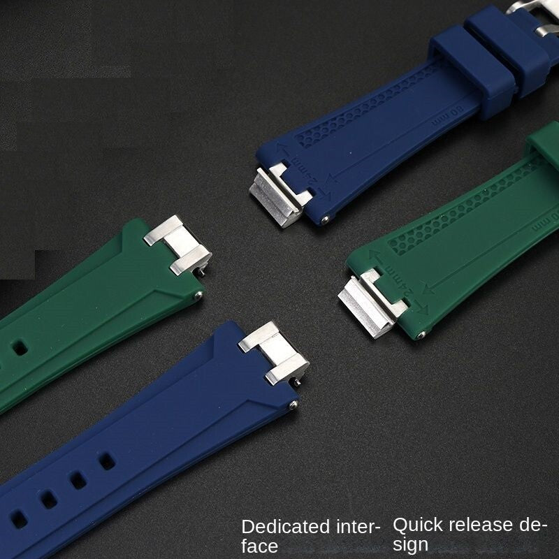 Silicone Watch Strap Fit For Maurice Lacroix Aikon Series AI6008 AI6038 AI6007