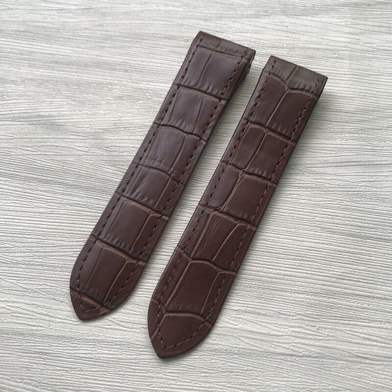 Genuine Leather Watch Strap Fit For Cartier Santos100 20mm 23mm Watch Band