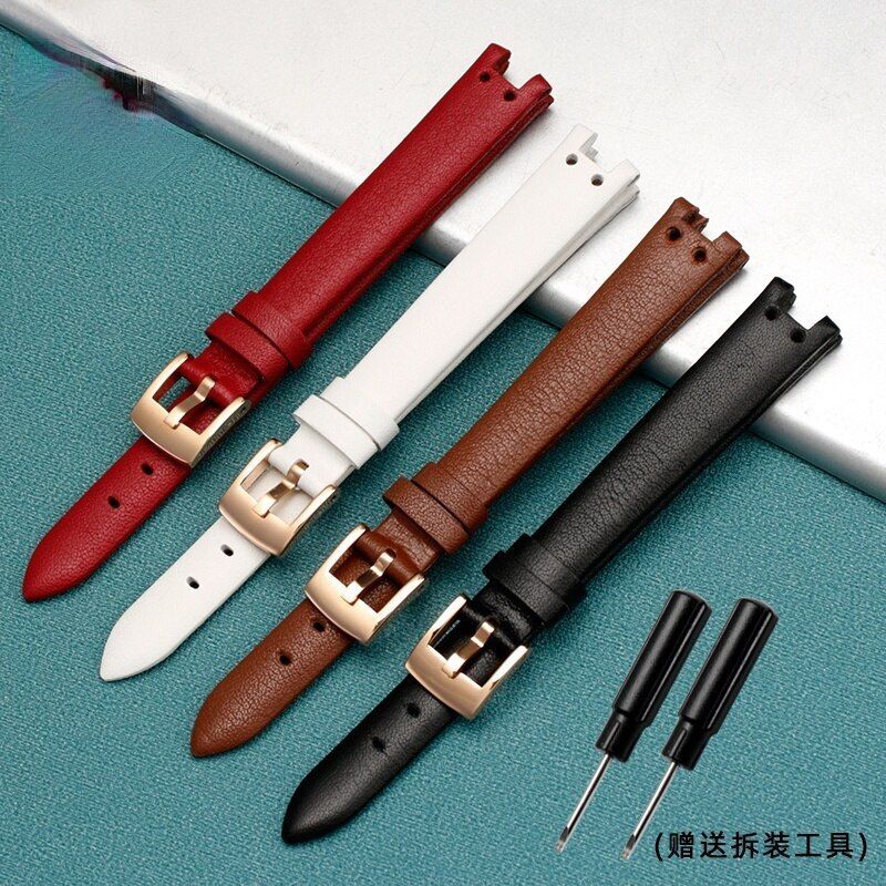 Genuine Leather Watch Straps Fit For Anne Klein Notch AK Simple Elegant Belts