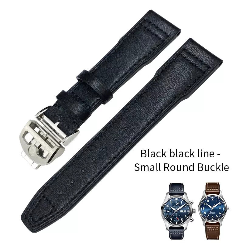 Genuine Leather Watch Strap for IWC Mark Big Pilot Spitfire 20-22mm Cowhide Band