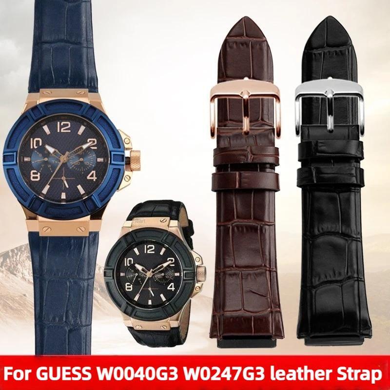 Genuine Leather Watchband For GUESS W0040G3 W0247G3 W0040G7 Series Strap 22mm