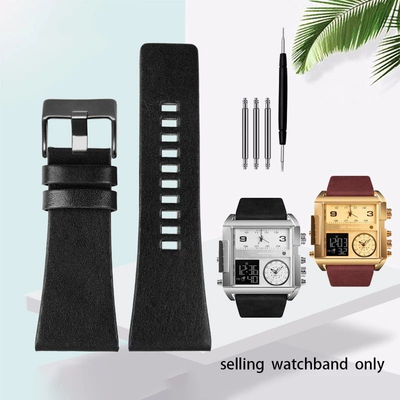 Genuine Leather Watch Strap Fit For Diesel 26MM 28MM 30MM 32MM Wrist Large Band