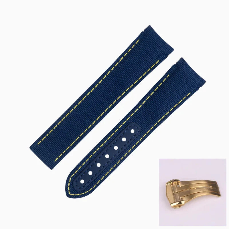 Nylon Leather Watch Strap For Omega Seamaster Planet Ocean 19-22mm Canvas Band
