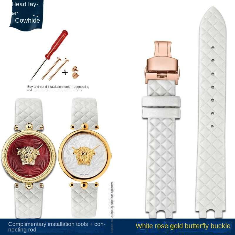 Genuine Leather Watchband Fit For Versace Palazzo Medusa VECQ00218/518/318 Strap