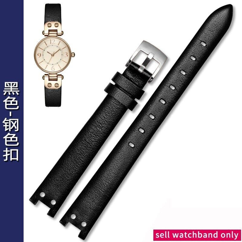 Genuine Leather Watch Straps Fit For Anne Klein Notch AK Simple Elegant Belts
