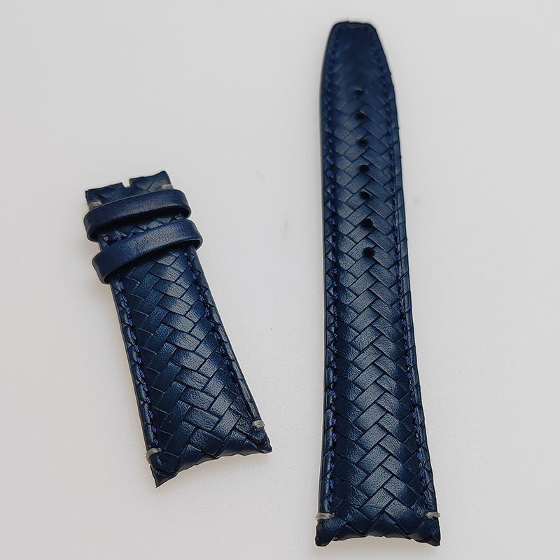 Cowhide Woven Leather Watch Strap Fit For I.W.C Portugieser Pilot's Watchband