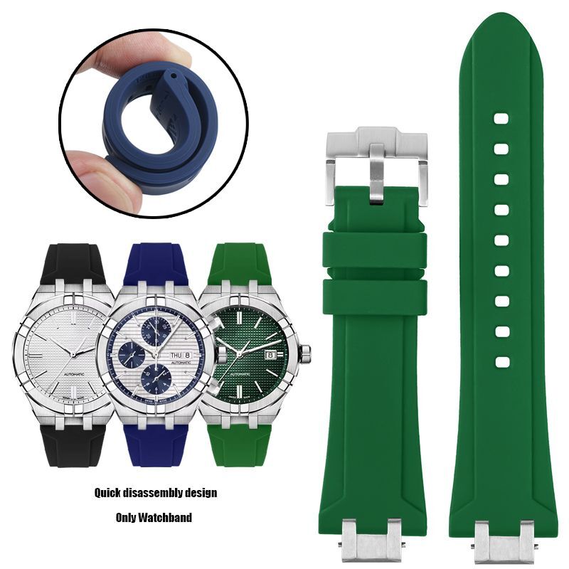 Silicone Watch Strap Fit For Maurice Lacroix Aikon Series AI6008 AI6038 AI6007