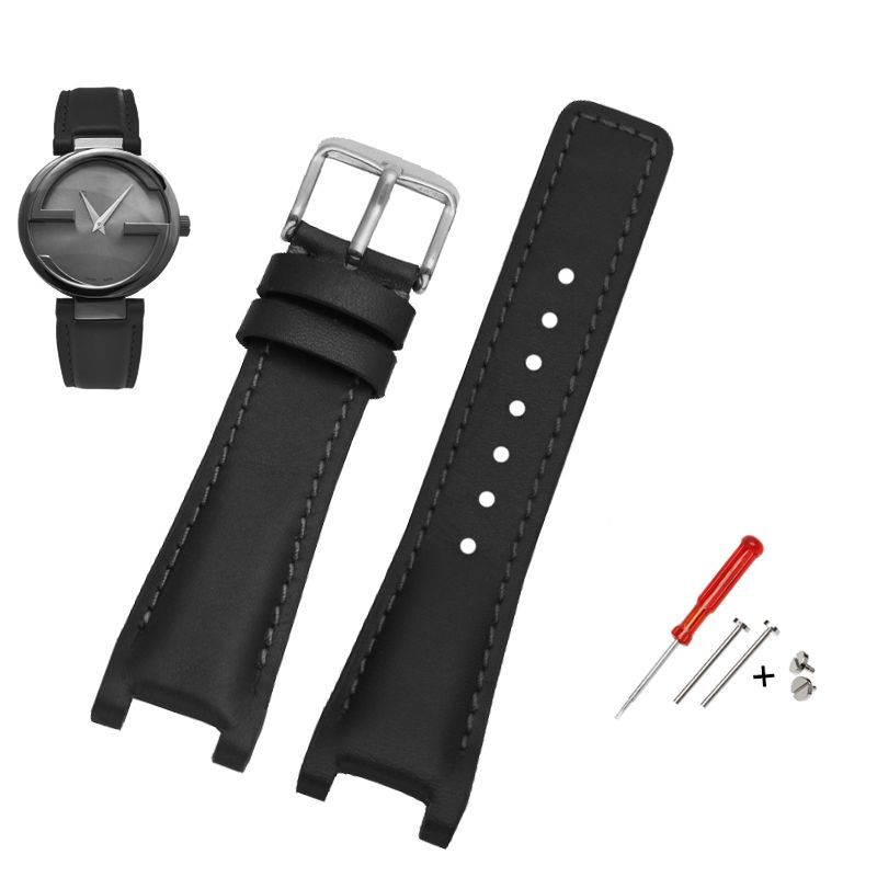 Genuine Leather Watchband Fit For Gucci G-C YA1332 YA1333 YA1335 Series Strap