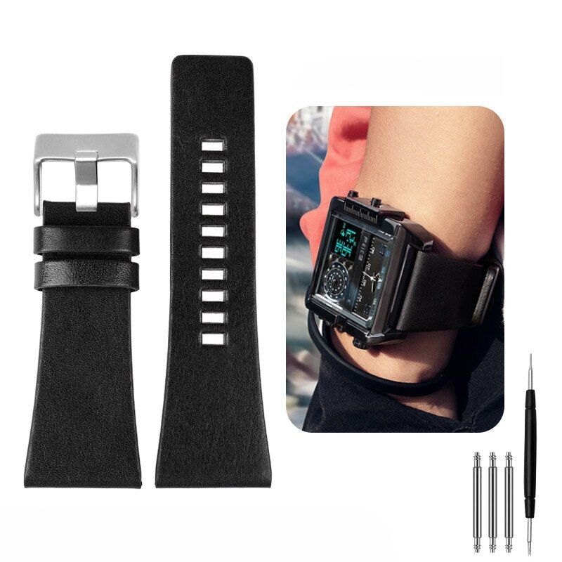 Genuine Leather Watch Strap Fit For Diesel 26MM 28MM 30MM 32MM Wrist Large Band