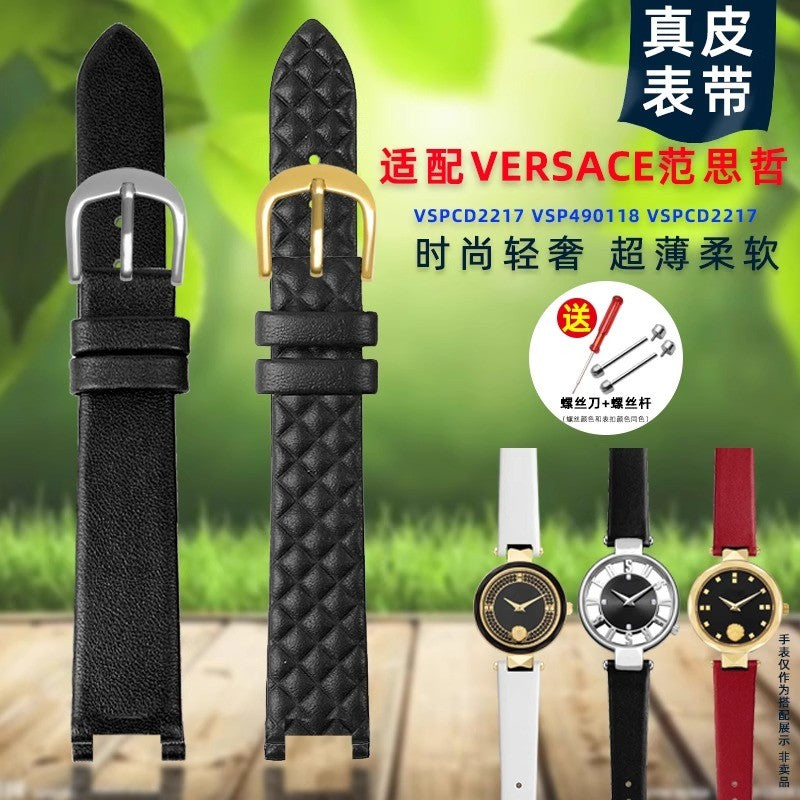 Genuine Leather Watchbands Fit for VSPCD2217 VSP490118 VAN050016 Watch Strap